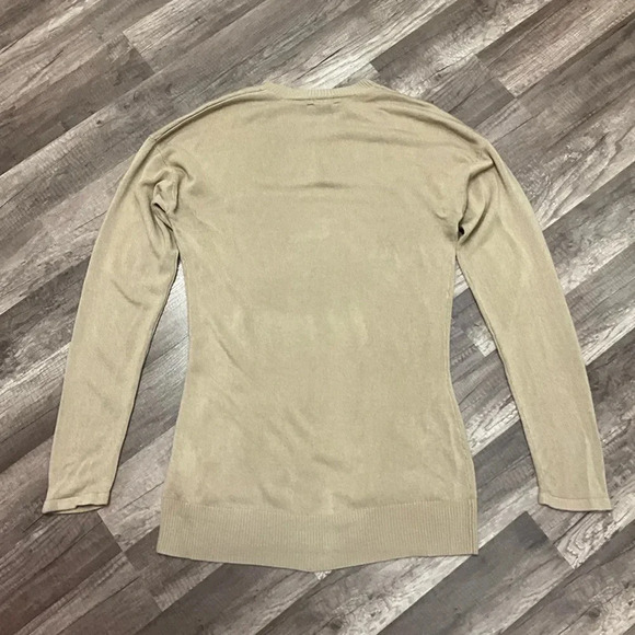 Maison Coupé Size Large Touch Of Cashmere Womens Tan Tunic Sweater Pockets Soft - Picture 8 of 8